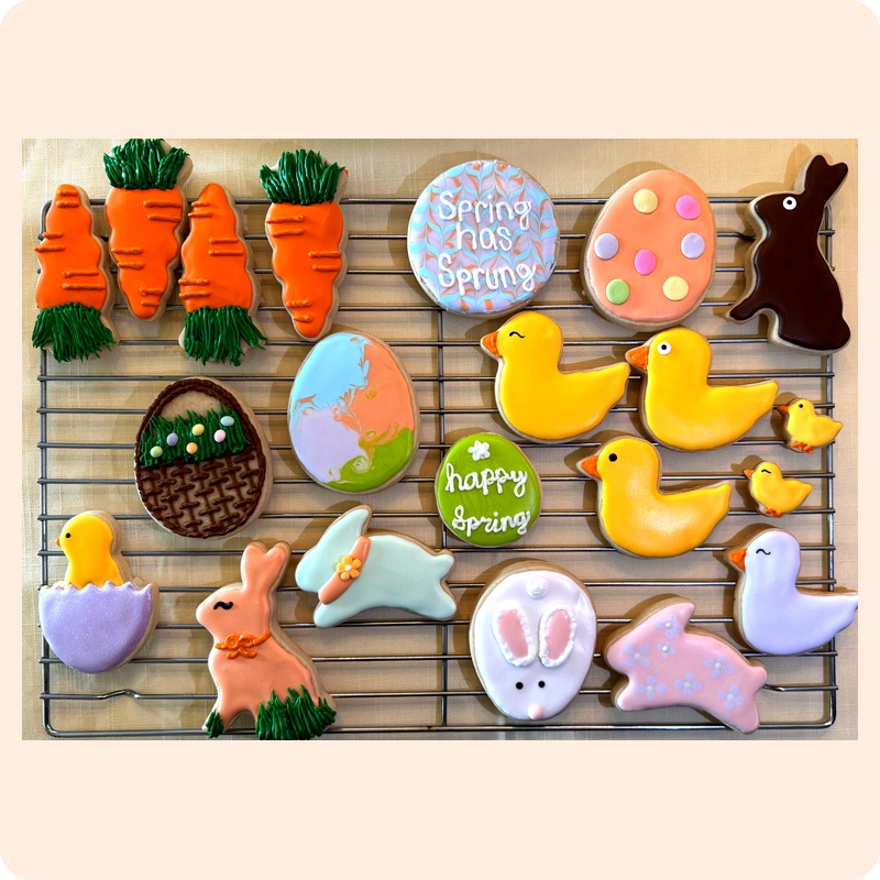 Spring floral cookies